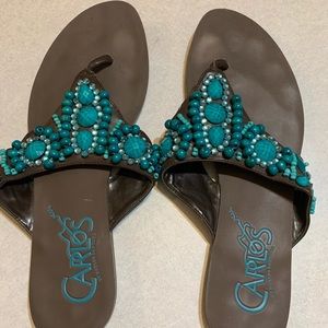 Carlos Santana jeweled sandals